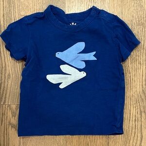 Primary Blue Short Sleeve Tee with Bird Design
